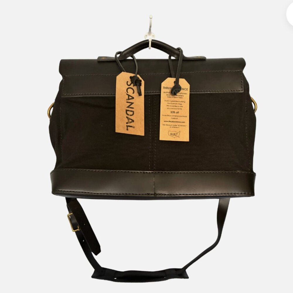 Scandal TV Show Crew Gift with Gift Tag Black Leather and Canvas Messenger Bag